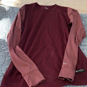 Burton Maroon and Mauve Long Sleeve Shirt